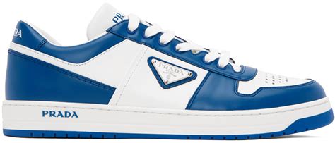 baby blue and white prada sneakers|navy Prada sneakers.